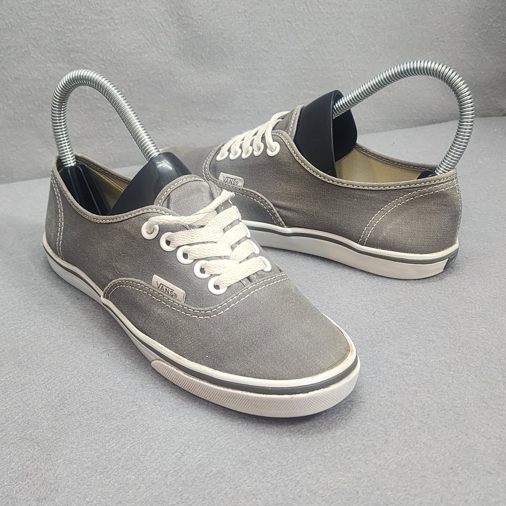 Vans Authentic Lo Pro Sneakers Grey Canvas Lace Up Mens 4.5 Womens 6